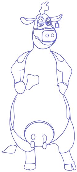 Add landscaping to the background. How to Draw Bessy the Brown Cow from Back at the Barnyard ...