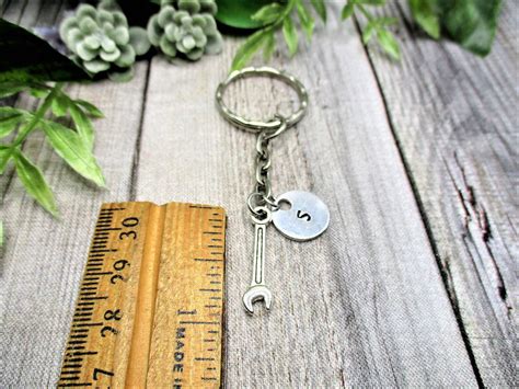 Wrench Keychain Personalized Handstamped Wrench T Tool Etsy