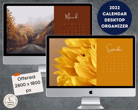 2022 Calendar Desktop Wallpaper Desktop Wallpaper Mac Etsy