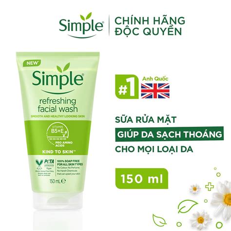 Sữa Rửa Mặt Cho Da Nhạy Cảm Simple Kind To Skin Refreshing Facial Wash