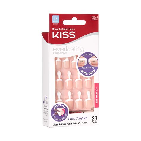 Kiss Everlasting French Nails Kit Petite Length 28 Nails Efp01 1 Pack