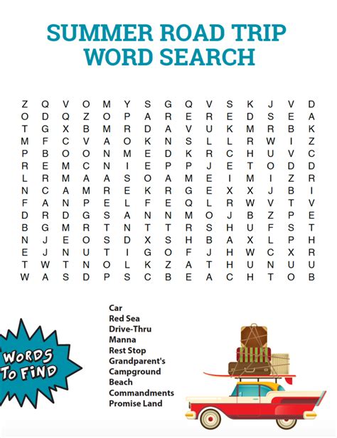 Summer Road Trip Bible Word Search Childrens Ministry Deals