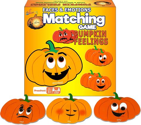 Skoolzy Educational Pumpkin Memory Matching Game Cards 24