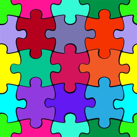 Colorful Puzzle Seamless Pattern Background Jigsaw Pieces Template