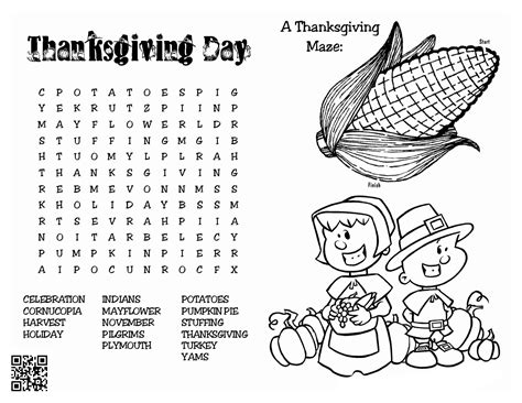 1) if you have javascript enabled you can click the print link in the top half of the page and it will automatically print the coloring page only and ignore the advertising and navigation at the top of the page. Thanksgiving Coloring Page - Maze | Dialect Zone International