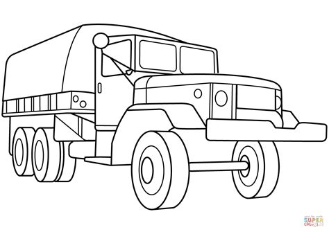 Military Troop Transport Truck coloring page  Free Printable Coloring