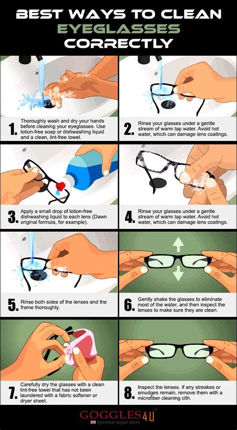 Infographic Best Ways To Clean Eyeglasses Correctly Goggles4u Uk In