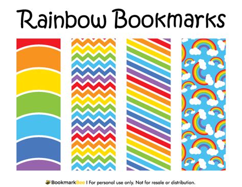 Printable Rainbow Bookmarks