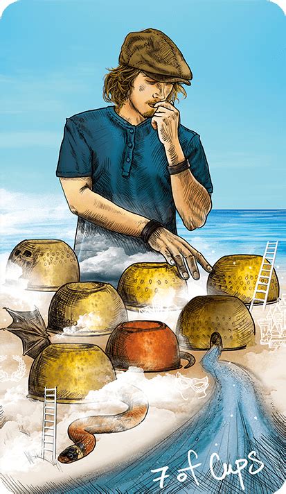 The meaning of a reversed seven of cups in a reading highlights the very unlikely nature of what the figure in the illustration seems to be reaching out for. Light Seer's Tarot Meanings 7 of Cups - The Light Seer's ...