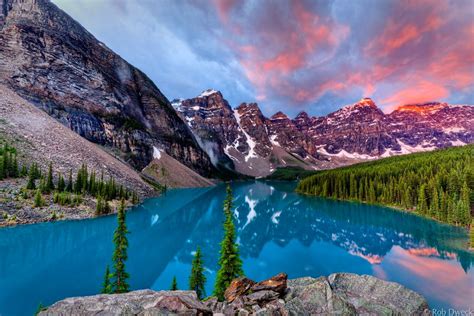 Sunrise At Moraine Lake Sunrise Lake Moraine Lake Lake