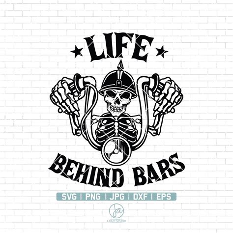 Skeleton Life Behind Bars Svg Skeleton Drive Motorcycle Svg Biker Svg