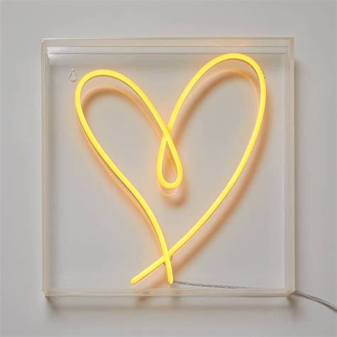 Heart Neon Sign Yellow