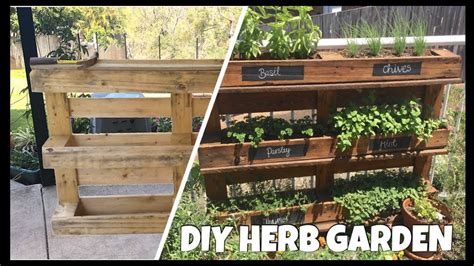 How To Make A Herb Garden From A Pallet L Diy Youtube