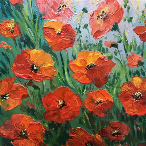 California Poppy Painting Original Art Poppy Field Small Oil Etsy