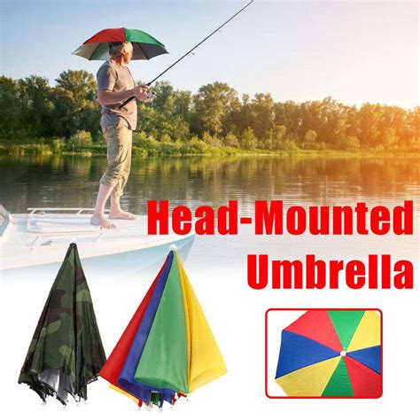 Portable Head Mounted Umbrella 55cm Sun Shade Lightweight Camping