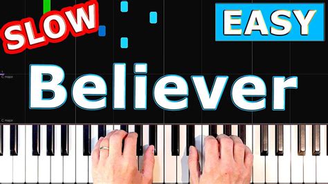 Imagine Dragons Believer Slow Piano Tutorial Sheet Music Youtube