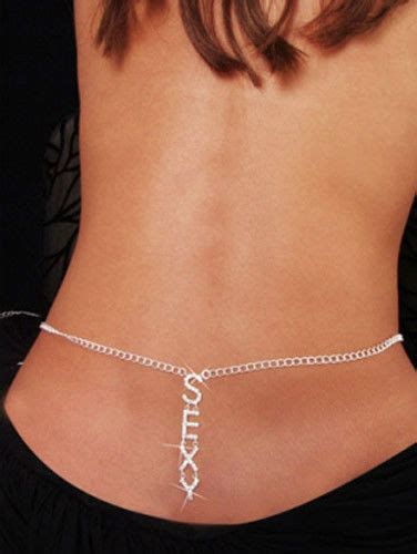 New Women Lady Sexy Silver Waist Back Chain Rhinestone Belly Lower Body