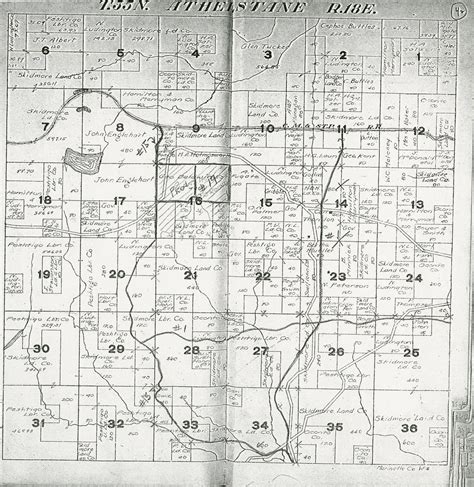 pocket map with names of owners marinette county wisconsin 1920 full view uwdc uw