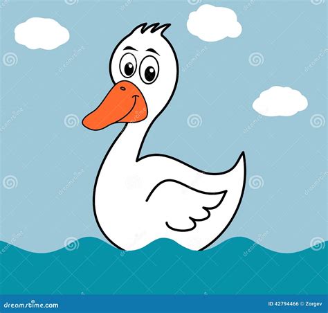 A Goose Floating On Water Stock Illustration Illustration Of Livestock