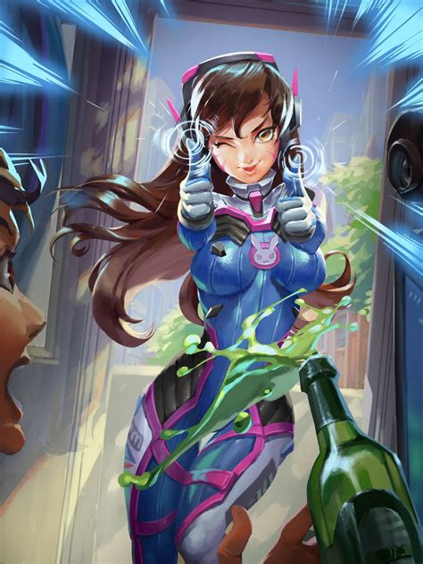 I Saw Dva Huang Jing Overwatch Females Overwatch Drawings