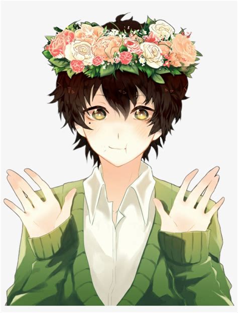 Anime Animeboy Uke Flower Kawaii Flowerboy Cute Anime Boy Png