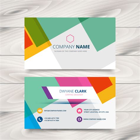 Modern Colorful Business Card Template Design Download Free Vector