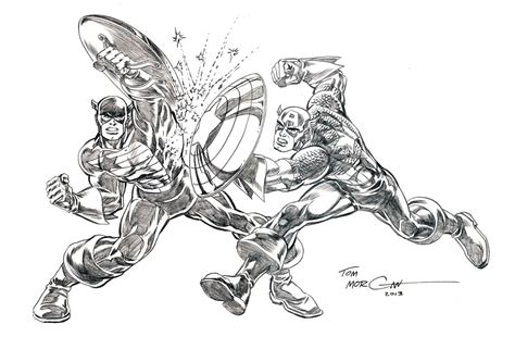 Captain America Vs The Captain By Tom Morgan Comic Art Comic Art Art
