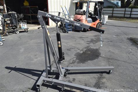 2 ton foldable engine hoist cherry picker crane lift w/ 8 ton hydraulic ram. The Difference - Auction: April 2019 Estate Auction PART 2 (CLICK HERE TO OPEN AUCTION) ITEM ...