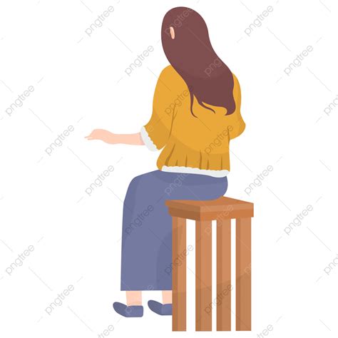 Mulher Sentada De Costas Png Mulher Sentado Cadeira Imagem Png E