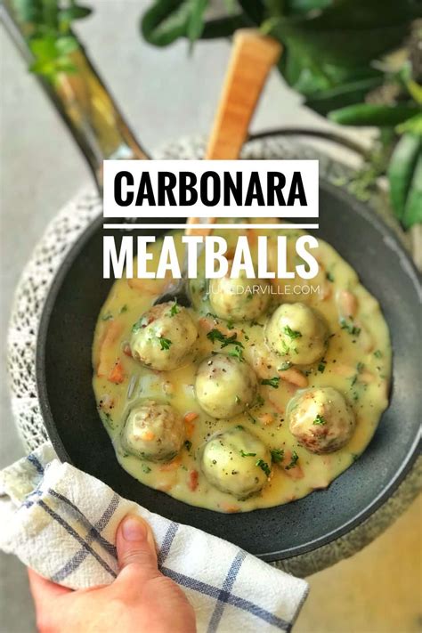 Prepare the meat mixture, form meatballs, cook them as directed in the recipe. Carbonara Sauce Meatballs Recipe | Simple. Tasty. Good.