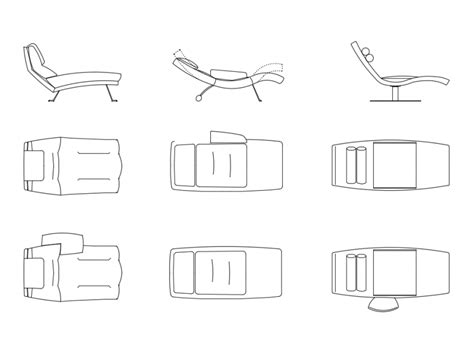 Creative lounge chairs elevations cad blocks details dwg file - Cadbull