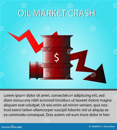 Oil Price Down Abstract Illustration With Barrel Info Graphic Text