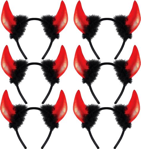 Akh Ladies Devil Horns With Fur Headband One Size Fits All