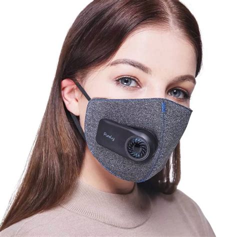 Purely Breathing Mouth Air Filter Mask With Fan Quiet Block Pm 25