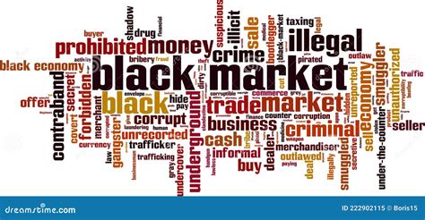 Black Market Word Cloud Stock Vector Illustration Of Contraband