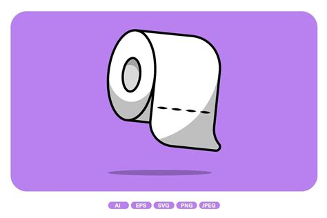 Toilet Tissue Paper Roll Cartoon Graphic By Mokshastuff · Creative Fabrica