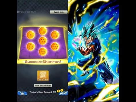 Ll legends code, just redeem these and grab the exciting free items in the game. Dragon ball legends Shenron's wishes and summoning in step 6 and 7 of the terror of god banner ...