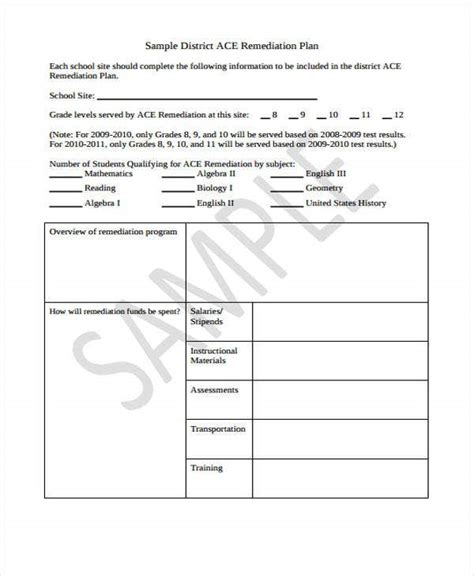 18 Remediation Plan Templates Free Sample Example Format Download