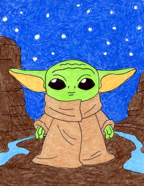 Draw Baby Yoda In Space · Art Projects For Kids