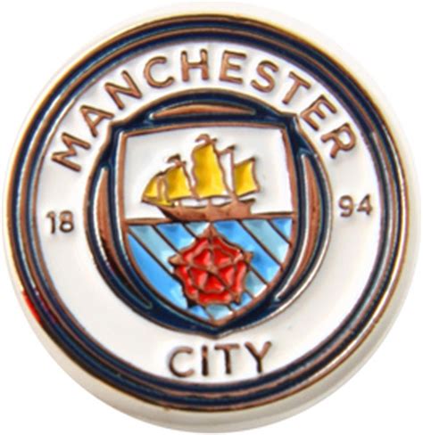 Manchester City Fc Official Football Crest Pin Badge One Size White