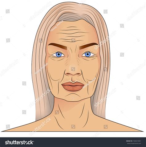 Grumpy Old Lady Face Over Royalty Free Licensable Stock Vectors