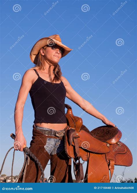 Cowgirl Stock Photo Image Of Cowboy Wild Leather Whip 21718448