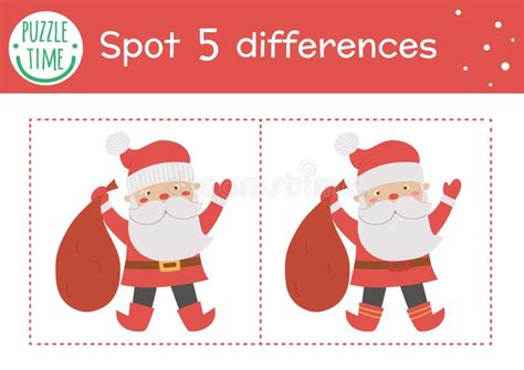 Christmas Find Differences Game For Children Winter Educational
