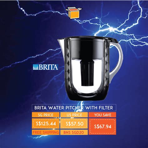 Lightning Deals Brita Large Cup Grand Water Pitcher With Filter Buyandship Sg Shop