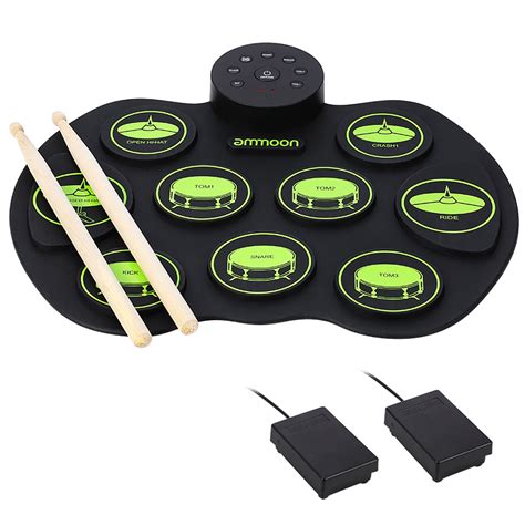 Portable Electronic Drum Set Ammoon Digital Roll Up Touch Sensitive