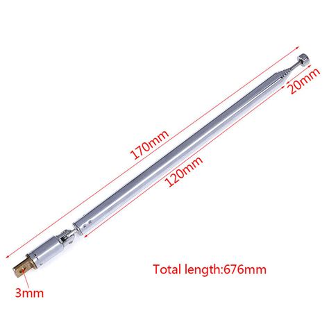 Sections Telescopic Antenna Aerial Radio Tv Replacement Instrument