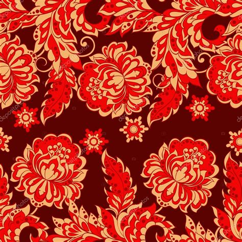 Seamless Floral Pattern In Damask Style Stock Vector By ©meduzzza 121637968