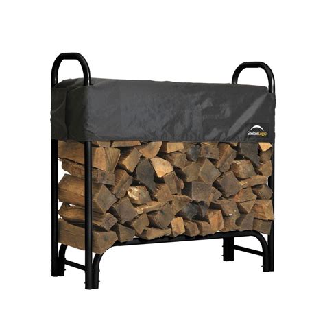 Firewood Rack With Cover Fire Log Storage Outdoor Heavy