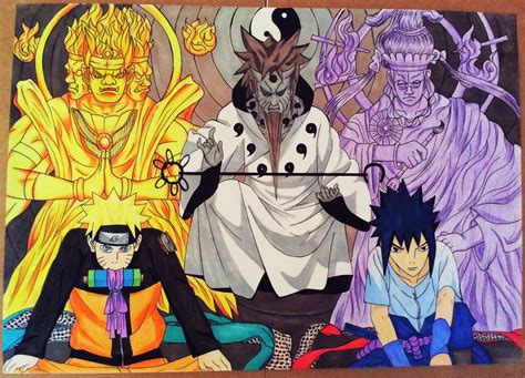 Naruto And Sasuke With The Sage Of The Six Paths Naruto Naruto And