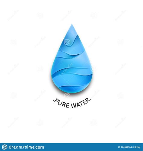 Blue Water Drop Logo With Waves Template Vector Symbol